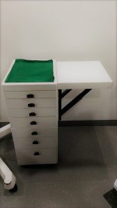 dental clinic interior design india - Folding top trolley for clinics with limited space